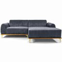 Ver imagem 5 de Sofá Molino 3 Lugares 230cm Chaise Esquerdo Pés Gold Veludo Titânio - Nexta Casa