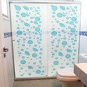 Ver imagem 1 de Adesivo Para Vidro Box Banheiro Jateado Decorado Bolhas Prova D'agua - 1,20 x 2,00m