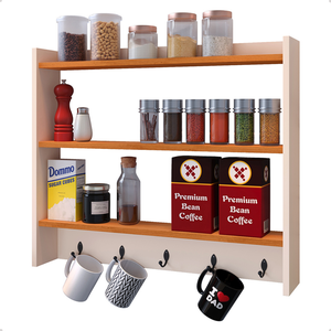 Armário de Cozinha Organizador Amélia - Off White / Cinamomo