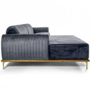 Ver imagem 6 de Sofá Molino 3 Lugares 230cm Chaise Direito Pés Gold Veludo Titânio - Nexta Casa