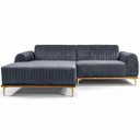 Ver imagem 2 de Sofá Molino 3 Lugares 230cm Chaise Direito Pés Gold Veludo Titânio - Nexta Casa