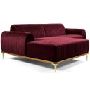 Ver imagem 1 de Sofá Molino 3 Lugares 230cm Chaise Direito Pés Gold Veludo Marsala - Nexta Casa