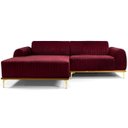 Ver imagem 2 de Sofá Molino 3 Lugares 230cm Chaise Direito Pés Gold Veludo Marsala - Nexta Casa