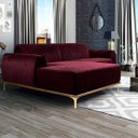 Ver imagem 3 de Sofá Molino 3 Lugares 230cm Chaise Direito Pés Gold Veludo Marsala - Nexta Casa