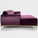 Ver imagem 6 de Sofá Molino 3 Lugares 230cm Chaise Direito Pés Gold Veludo Roxo - Nexta Casa