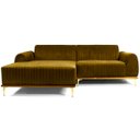 Ver imagem 2 de Sofá Molino 3 Lugares 230cm Chaise Direito Pés Gold Veludo Mostarda - Nexta Casa