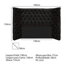 Ver imagem 4 de Kit Cabeceira e Calçadeira Baú Casal Everest P02 140cm para Cama Box Suede - Doce Sonho Móveis