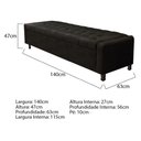 Ver imagem 3 de Kit Cabeceira e Calçadeira Baú Casal Everest P02 140cm para Cama Box Suede - Doce Sonho Móveis