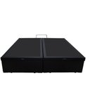 Ver imagem 1 de Cama Box Baú King Bipartido Sintético Preto Com Pistão A Gás