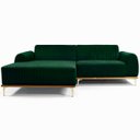 Ver imagem 2 de Sofá Molino 3 Lugares 230cm Chaise Direito Pés Gold Veludo Verde - Nexta Casa