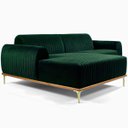 Ver imagem 1 de Sofá Molino 3 Lugares 230cm Chaise Direito Pés Gold Veludo Verde - Nexta Casa