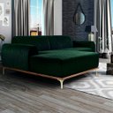 Ver imagem 4 de Sofá Molino 3 Lugares 230cm Chaise Direito Pés Gold Veludo Verde - Nexta Casa
