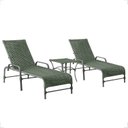 Ver imagem 2 de Kit 2 Espreguiçadeiras Corda Náutica e Mesa Garden em Alumínio para Piscina Edícula Catar Verde