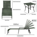 Ver imagem 3 de Kit 2 Espreguiçadeiras Corda Náutica e Mesa Garden em Alumínio para Piscina Edícula Catar Verde
