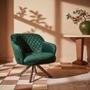 Ver imagem 2 de Poltrona Jade Tressê Giratória Eiffel Champagne Veludo Verde - Nexta Casa