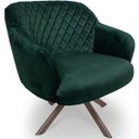 Ver imagem 1 de Poltrona Jade Tressê Giratória Eiffel Champagne Veludo Verde - Nexta Casa
