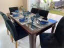 Ver imagem 4 de Kit 10 Guardanapo em Jacquard Azul Royal 40x40cm