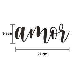 Adorno De Parede Amor 27cm - Palavra, Quadro, lettering - Toque 3D:Vermelho - 3
