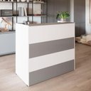 Ver imagem 1 de Balcão Atendimento Recepção Escritório 90 Cm X 110 Cm F5 Cor:cinza Sagrado com Branco