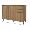 Ver imagem 3 de Balcão de Cozinha Dinamarca 120cm 3 Portas e 2 Gavetas Castani sem Tampo - Indékes
