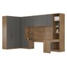 Quarto Modulado de Casal Ponte Armário Roupeiro de Canto Escrivaninha Tóquio Amêndola/Grafito - Bela - 2