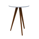 Ver imagem 1 de Mesa Lateral Redonda Pequena Baixa Urban Madeira e Mdf Branca 33x53x33 Donna 0101mrb01
