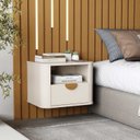 Ver imagem 2 de Mesa Cabeceira Suspensa Buriti Off White - Moveis Jb