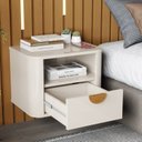 Ver imagem 3 de Mesa Cabeceira Suspensa Buriti Off White - Moveis Jb