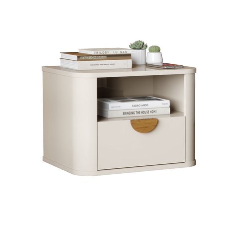 Mesa Cabeceira Suspensa Buriti Off White - Moveis Jb