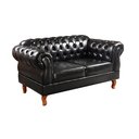 Ver imagem 3 de Conjunto Sofá Namoradeira Chesterfield Com Capitonê 2 Lugares E Poltrona Duquesa - Couríssimo Preto