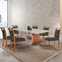 Ver imagem 1 de Mesa Ellis 180cm Tampo Laqueado com Vidro com 6 Cadeiras Munique