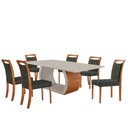 Ver imagem 2 de Mesa Ellis 180cm Tampo Laqueado com Vidro com 6 Cadeiras Munique