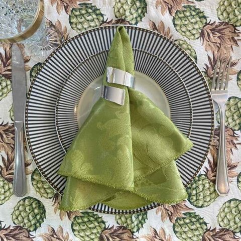 Kit 20 Guardanapo em Jacquard Verde Pistachê 40x40cm - Atacado