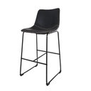 Ver imagem 1 de Banqueta Alta Munich Para Cozinha Bar Bistro Bancada Courino - Preto