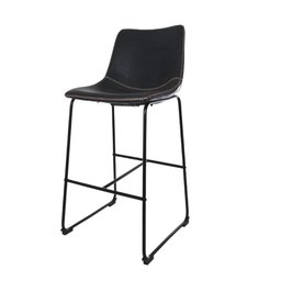Banqueta Alta Munich Para Cozinha Bar Bistro Bancada Courino - Preto - 1