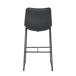 Banqueta Alta Munich Para Cozinha Bar Bistro Bancada Courino - Preto - 4