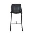 Ver imagem 2 de Banqueta Alta Munich Para Cozinha Bar Bistro Bancada Courino - Preto