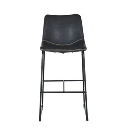 Banqueta Alta Munich Para Cozinha Bar Bistro Bancada Courino - Preto - 2