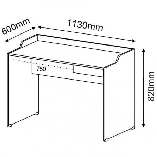 Conjunto Home Office 2 Peças Escrivaninha e Estante 3 Nichos Slim Espresso Móveis - 6