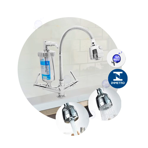 Torneira Metal Filtro Cozinha Gourmet Bancada Mesa Del Metais