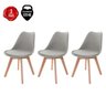 Kit 3 Cadeiras Leda Saarinen Design - Cinza - 1
