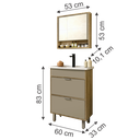 Ver imagem 3 de ​conjunto Banheiro Luca 60cm Armário Completo Gabinete Cuba Espelheira