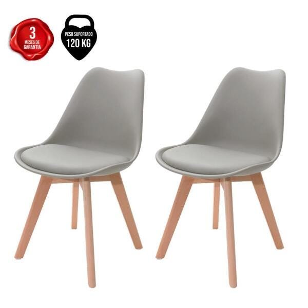 Kit 2 Cadeiras Leda Saarinen Design - Cinza-Escuro