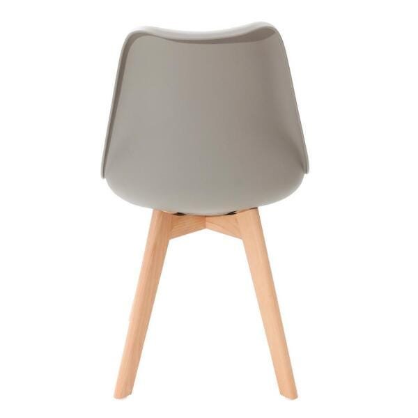 Kit 4 Cadeiras Mesa Sala de Jantar Saarinen Design Leda Wood Branca - Cinza - 6