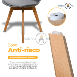 Kit 4 Cadeiras Mesa Sala de Jantar Saarinen Design Leda Wood Cinzas - 3