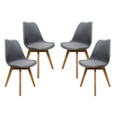 Ver imagem 1 de Kit 4 Cadeiras Mesa Sala de Jantar Saarinen Design Leda Wood Cinzas