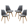 Kit 4 Cadeiras Mesa Sala de Jantar Saarinen Design Leda Wood Cinzas - 1