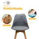 Ver imagem 5 de Kit 4 Cadeiras Mesa Sala de Jantar Saarinen Design Leda Wood Cinzas