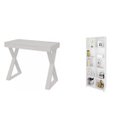 Ver imagem 2 de Kit 2 Peças com Escrivaninha 1 Gaveta e Estante Multiuso 10 Nichos Espresso Móveis