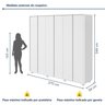 Guarda-roupa Casal 6 Portas com Pés 100% Mdf Loop - 4